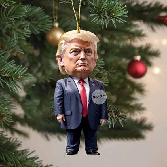 Set of (4) DONALD TRUMP ORNAMENTS - 2D Acrylic - Limited Quantity - MAGA - Picture 2 of 8